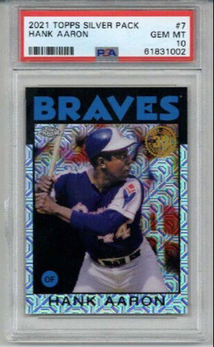 2021 TOPPS SILVER PACK #7 HANK AARON CARD ATLANTA BRAVES PSA 10 SP LOW POP