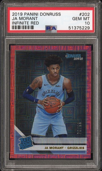 Ja Morant 2019-20 Donruss Choice Rated Rookie Infinite Red /99 PSA 10 GEM
