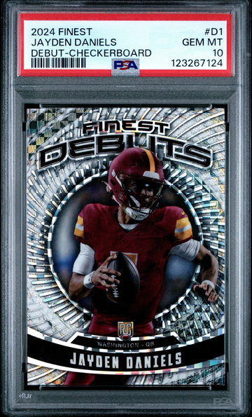 2024 Topps Finest Debuts Checkerboard Refractor Jayden Daniels #D-1 PSA 10
