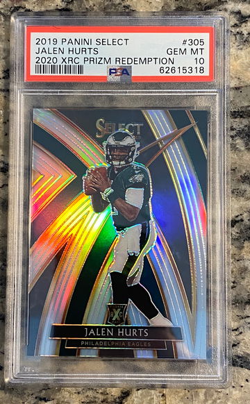 2019 Select Jalen Hurts XRC Prizm PSA 10