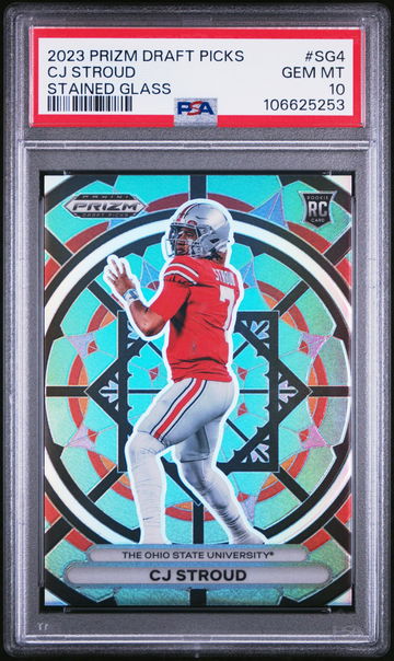 2023 Panini Prizm Draft Picks Stained Glass CJ Stroud #SG4 PSA 10