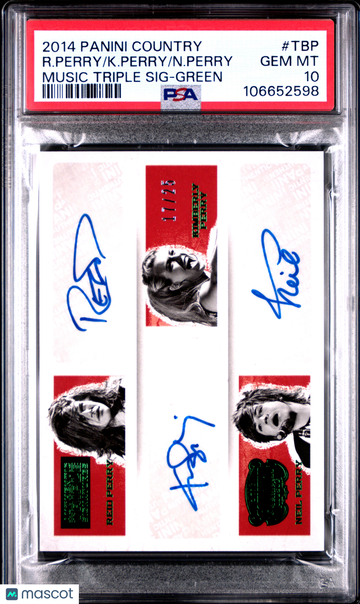 2014 Panini Country Music Triple Signatures N. Perry K. Perry R. Perry #TBP PSA 10