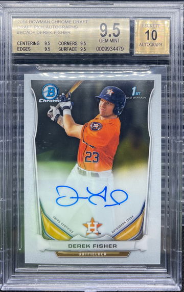 2014 Bowman Chrome Draft Derek Fisher Draft Picks Auto BGS 9.5 - Astros / Twins