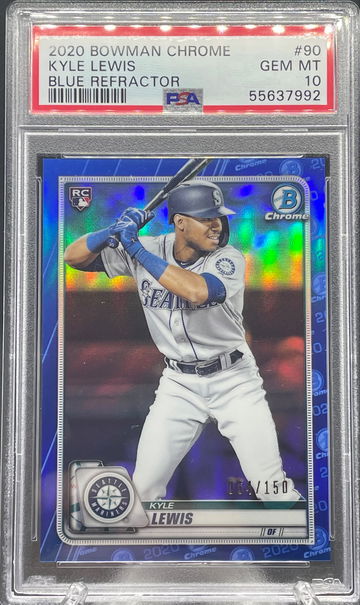 2020 Bowman Chrome Blue Refractor Kyle Lewis PSA 10