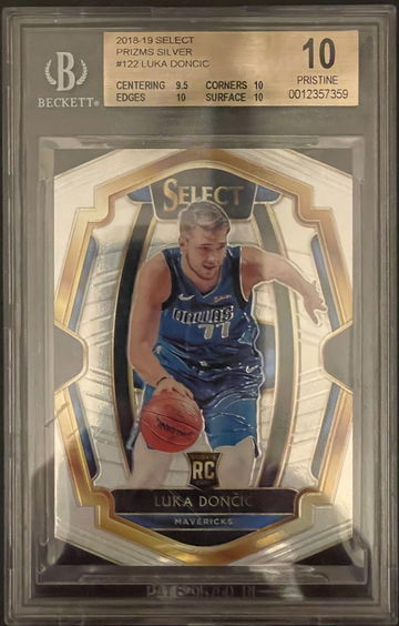 Luka Doncic 2018-19 Select #122 Premier Level Silver Prizms Rookie RC BGS 10 Pristine Pop 11