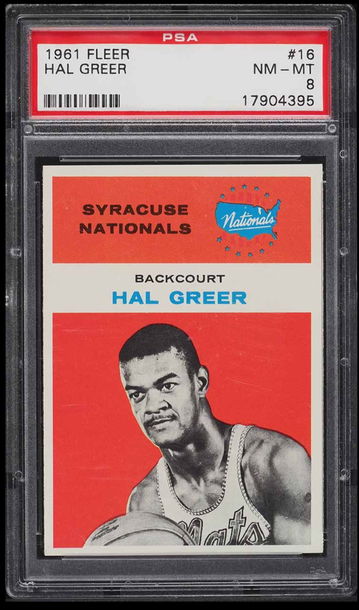 1961 Fleer Basketball Hal Greer ROOKIE #16 PSA 8 NM-MT 