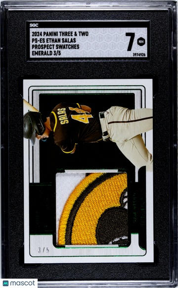 2024 Panini Three & Two Ethan Salas #PS-ES Prospect Swatches Emerald SGC 7