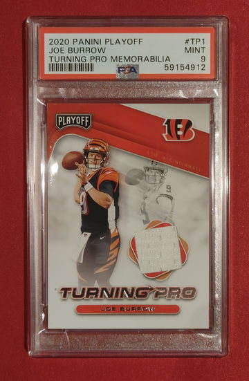 2020 Panini Playoff Cincinnati Bengals Joe Burrow Turning Pro Memorabilia Rookie