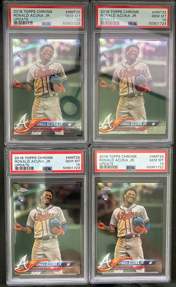 2018 Topps Chrome Acuna PSA 10 x 4