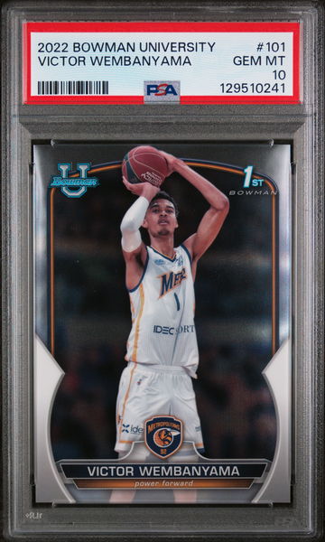 2022 Bowman Chrome University Victor Wembanyama #101 PSA 10