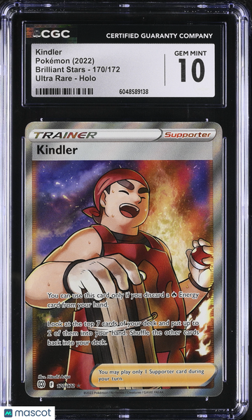 2022 Pokemon Brilliant Stars Kindler Holo Ultra Rare Ultra Rare CGC 10 #170/172