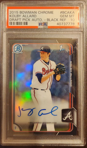 Kolby Allard 2015 Bowman Chrome Black Refractor Auto PSA 10