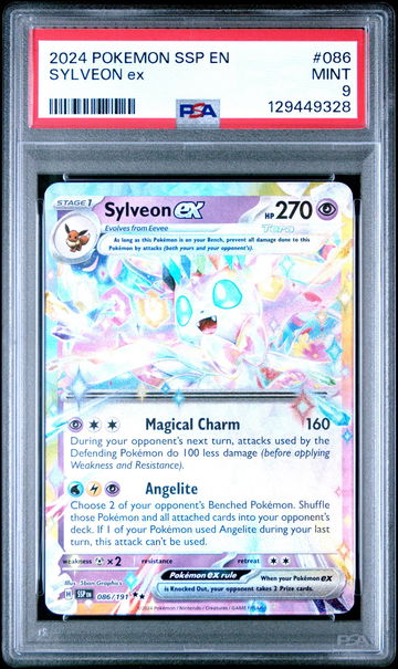 2024 Pokemon Surging Sparks Double Rare Sylveon Ex #86 PSA 9