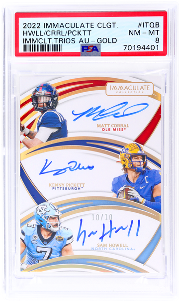 2022 Immaculate Trios Gold Matt Corral #ITQB Auto /10 PSA 8