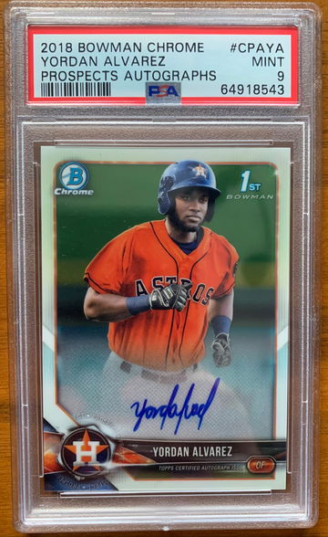 2018 Bowman Chrome 1st Yordan Alvarez Auto PSA 9 Mint