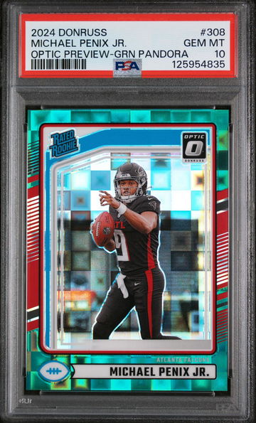 2024 Panini Donruss Optic Preview-Green Pandora Michael Penix Jr. #308 /25 PSA 10