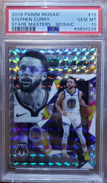 2019 Mosaic Stephen Curry Stare Masters-Mosaic 15 PSA 10 Gem-Mint