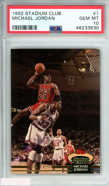 1992 STADIUM CLUB MICHAEL JORDAN #1 CHICAGO BULLS HOF GOAT PSA 10 GEM MT