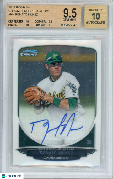 2013 Bowman Chrome Prospect Autographs Renato Nunez #RN BGS 9.5 Auto 10