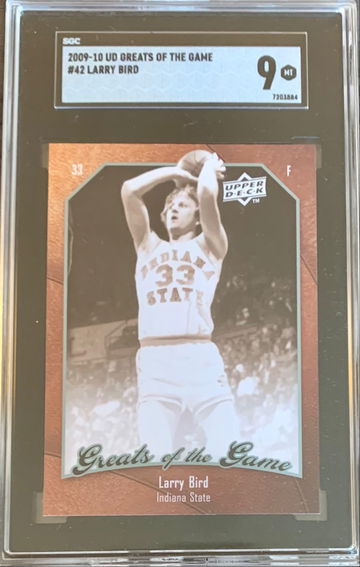 2009 - 10 Upper Deck Basketball Greats of the Game #42 Larry Bird SGC 9 MT Graded MINT ☘️