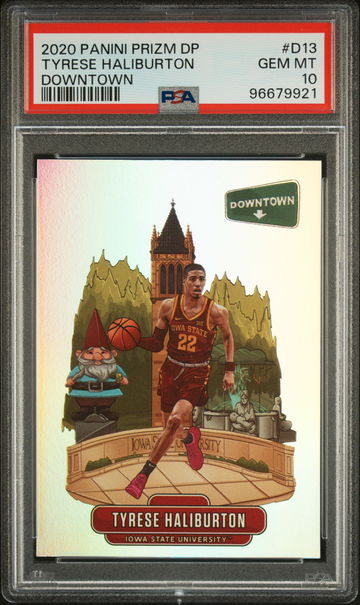 2020 Panini Prizm Draft Picks Downtown Tyrese Haliburton #13 PSA 10