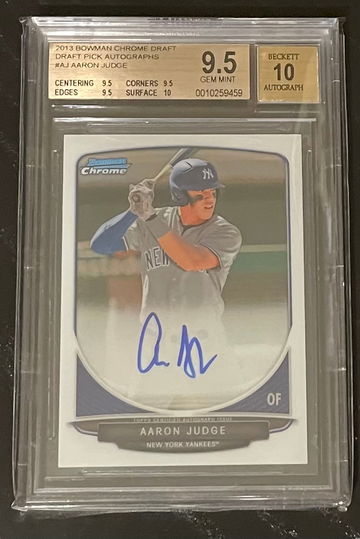 2013 Bowman Chrome Aaron Judge True Gem Plus + BGS 9.5