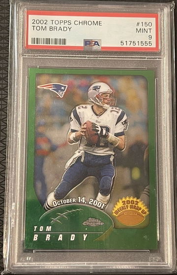 2002 Topps Chrome Tom Brady #150 Weekly Wrap-up PSA 9 Mint 1st Year Chrome