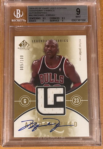 2004 SP Game Used Upper Deck Michael Jordan Auto BGS 9