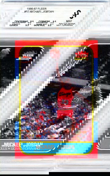 1986 Fleer Michael Jordan Rookie #57 Beckett 9 P1257