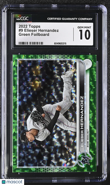 2022 Topps Elieser Hernandez #9 Green Foilboard /499 CGC 10