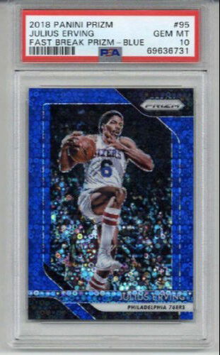 2018 PANINI PRIZM FAST BREAK PRIZM BLUE #95 JULIUS DR. J ERVING PSA 10 LOW POP