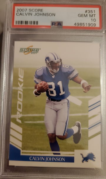 2007 Score Calvin Johnson rc PSA 10