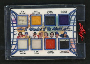 2021 Leaf Art of Hockey 8WW-04 Guy Lafleur Phil Esposito Bobby Clarke Darryl Sittler Marcel Dionne Bobby Hull Bryan Trottier 8 Wonders of the World