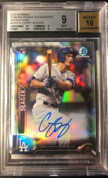 2016 Bowman Chrome Rookie Autographs Corey Seager Refractor /499 BGS 9/10 Auto