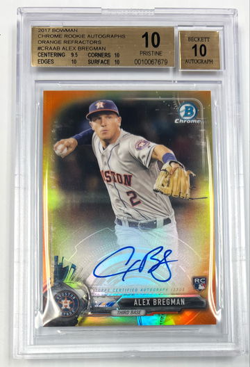 2017 Bowman Chrome Alex Bergman Autograph RC #24/25 Orange Refractor SSP BGS 10 Pristine