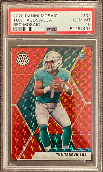2020 Panini Mosaic Red Mosaic Tua Tagovailoa PSA 10 GEM MINT