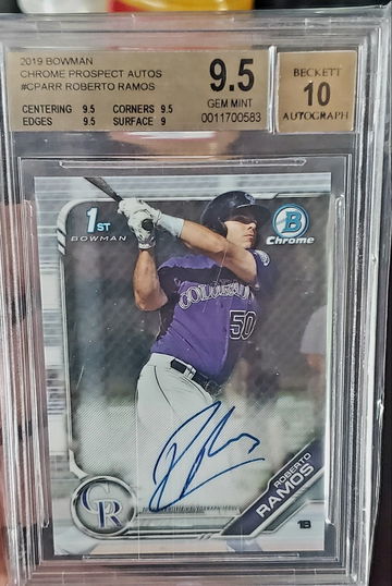 BGS 9.5 2019 Bowman Chrome Prospect Auto Roberto Ramos