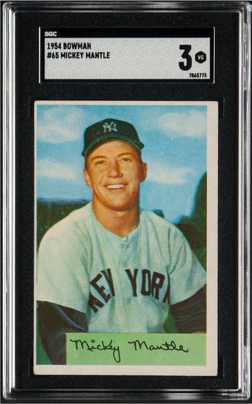 1954 Bowman Mickey Mantle #65 SGC 3 VG