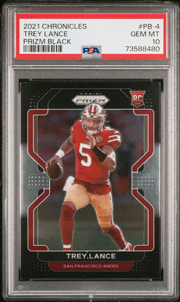 2021 Panini Chronicles Black Prizm Trey Lance #4 PSA 10