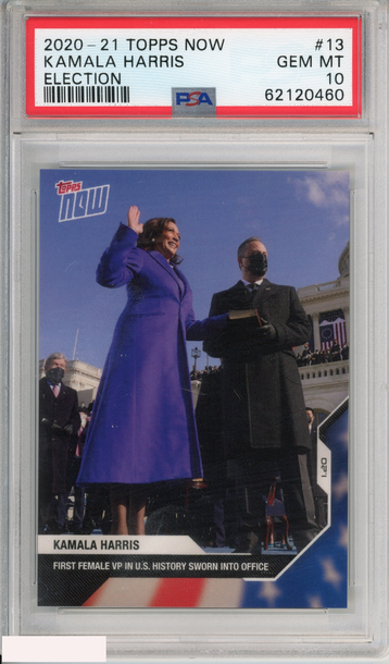 2020 TOPPS NOW KAMALA HARRIS #13 ELECTION INAUGURATION DAY PSA 10 GEM MT