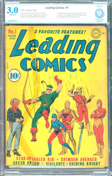 Leading Comics #1 (1941) CBCS 3.0 -- 1st & origin Seven Soldiers of Victory