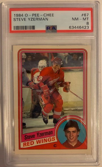 1984 O-Pee-Chee OPC Steve Yzerman Rookie RC PSA 8 NM-MT