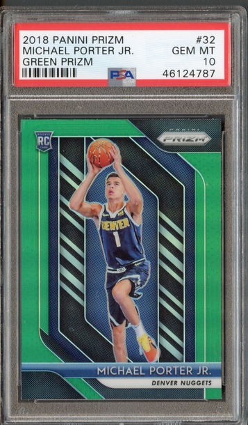2018 Panini Prizm Michael Porter Jr. Green PSA 10