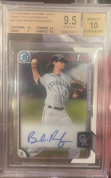 2015 Bowman Chrome Draft Brendan Rodgers Auto 