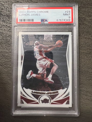 2004 Topps Chrome Lebron James 23 PSA 9