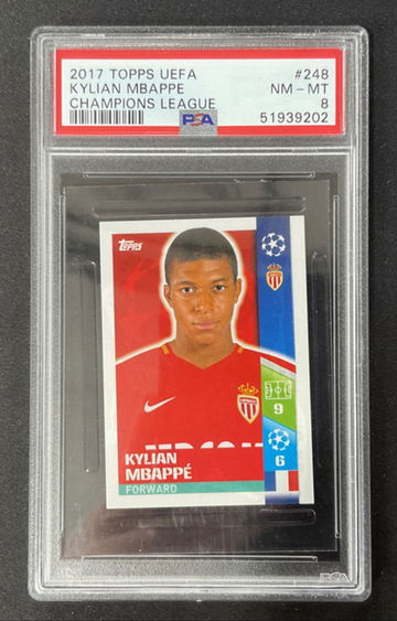 2017 Topps UEFA Champions League Mbappe Rookie card PSA 8 💣 