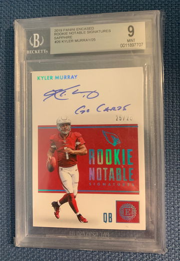 Kyler Murray 2019 Encased Rookie Auto /25 Notable Signatures BGS 9