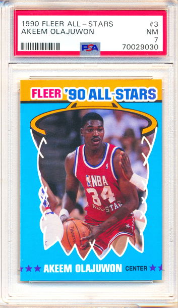 1990 Fleer All-Stars #3 Akeem Olajuwon PSA 7