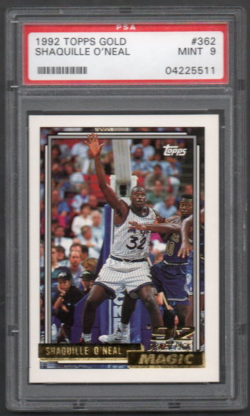 Shaquille O'neal   1992 Topps Gold RC #362  PSA 9