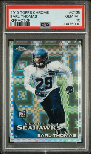 2010 TOPPS EARL THOMAS CHROME XFRACTOR #C135 PSA 10 FB.C2.25